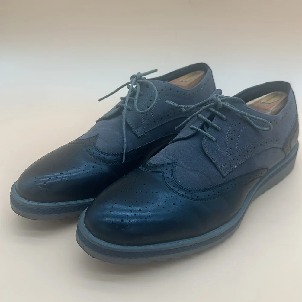 Alpine Swiss ALEC Mens Ripple Sole Wingtip Shoes Leather Lining & Insole - US 12